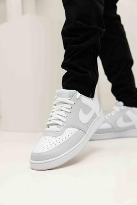 Nike Court Vision Low Sneakers Heren Lichtgrijs/Wit - Maat 41 - Kleur: LichtgrijsWit | Soccerfanshop