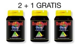 SNP Brainfood actie 2 + 1 gratis (90 caps)