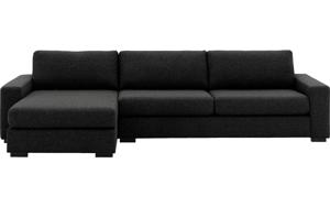 Goossens Hoekbank Lucca Met Chaise Longue antraciet, stof, 3-zits, stijlvol landelijk