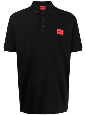 HUGO polo Dereso222 à patch logo - Noir