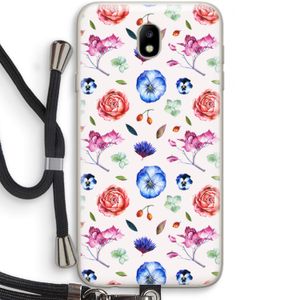 Bloemetjes: Samsung Galaxy J7 (2017) Transparant Hoesje met koord
