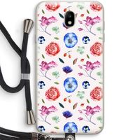 Bloemetjes: Samsung Galaxy J7 (2017) Transparant Hoesje met koord