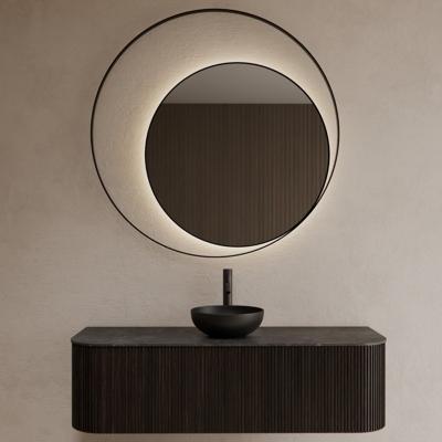 Badkamerspiegel Gliss Design Kosmos | 120 cm | Indirecte LED verlichting | Sensor bediening | Met spiegelverwarming | Mat zwart