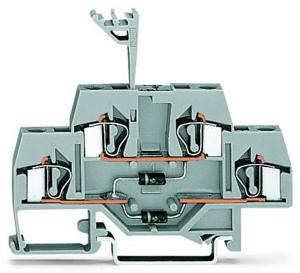 WAGO 281-635/281-491 Diodeklem 2-etages 6 mm Spanveer Toewijzing: L Grijs 50 stuk(s)