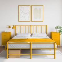 Nachtkastjes 2 st 36x39x68 cm staal mosterdgeel