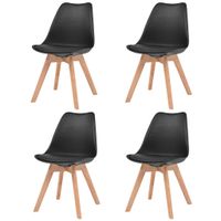 Eetkamerstoelen 4 st kunststof zwart