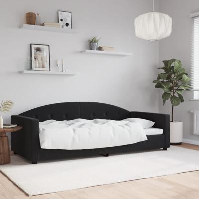 Slaapbank 90x190 cm fluweel zwart