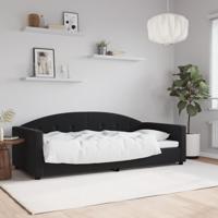 Slaapbank 90x190 cm fluweel zwart
