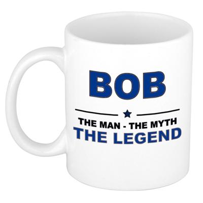 Bob cadeau mok - man myth legend - naam koffiemok / beker - wit en blauw - 300 ml