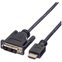 ROLINE Monitorkabel DVI (18+1) - HDMI, M/M, zwart, 2 m - thumbnail