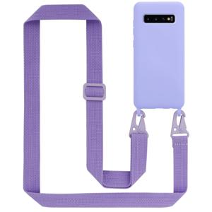 Cadorabo Mobiele telefoon ketting geschikt voor Samsung Galaxy S10 PLUS Hoesje in LIQUID LICHT PAARS - Silicone