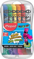 Maped plakkaatverf Color&apos;Peps, 12 ml, 12 tubes in een plastic etui