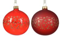 Kerstbal glas d8 cm kerstrood a2 V kerst - Decoris - thumbnail