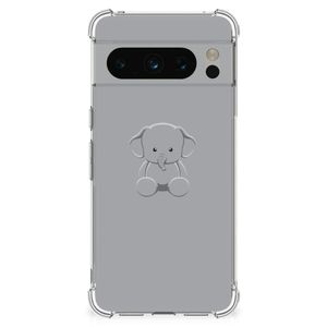 Google Pixel 8 Pro Stevig Bumper Hoesje Grijs Baby Olifant