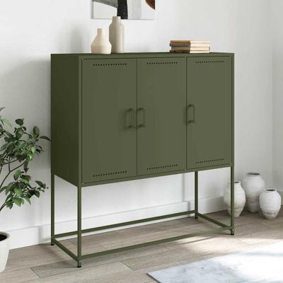 Hoge kast 100,5x39x107 cm staal olijfgroen