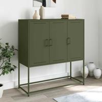 Hoge kast 100,5x39x107 cm staal olijfgroen