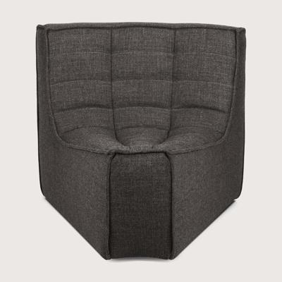 Ethnicraft Modulaire Bank 'N701' 45° Rond Hoekelement, kleur Donkergrijs
