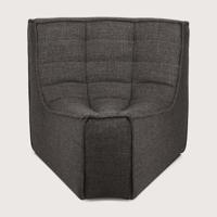Ethnicraft Modulaire Bank 'N701' 45° Rond Hoekelement, kleur Donkergrijs