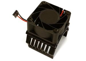 Integy 42mm Motor Heatsink & 40x40mm Cooling Fan 16k rpm - 1/10 Traxxas & Arrma - Zwart