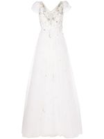 Jenny Packham robe longue évasée en tulle à sequins - Tons neutres