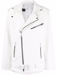 Manokhi veste Dad's en cuir - Blanc