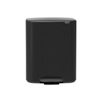 Brabantia Bo pedaalemmer 60 liter met kunststof binnenemmer - Matt Black - thumbnail