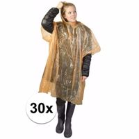 30x wegwerp regenponcho oranje