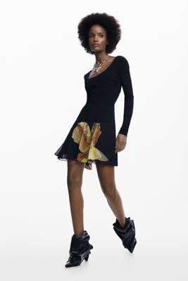 Slim jurk orchidee - BLACK - XS