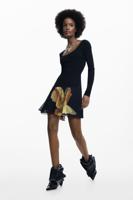 Slim jurk orchidee - BLACK - XS