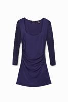 Donkerblauwe tricot jurk - BLUE - L