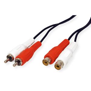 Value Cinch Audio Aansluitkabel [2x Cinch-stekker - 2x Cinch-koppeling] 10.00 m Zwart