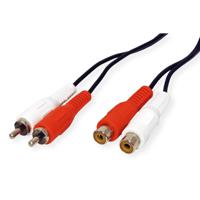 Value Cinch Audio Aansluitkabel [2x Cinch-stekker - 2x Cinch-koppeling] 5.00 m Zwart