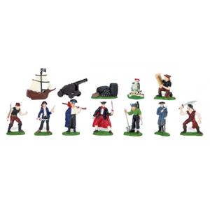 Safari LTD piraten speelset - accessoires - kunststof - 12x stuks