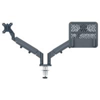 Leitz Monitor+Laptoparm Ergo Monitorbeugel 81,3 cm (32) Donkergrijs In hoogte verstelbaar, Kantelbaar en zwenkbaar, Draaibaar - thumbnail