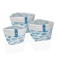 Mandenset Versa Aqua Textiel 14 x 14 x 14 cm