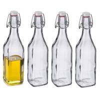 Westmark Beugelfles / Weckfles - 12x - transparant glas - luchtdicht - 0.5 liter - waterfles - vierk