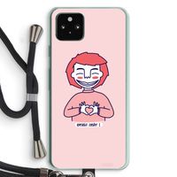 Hartje: Pixel 5a 5G Transparant Hoesje met koord