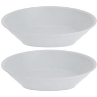 Excellent Houseware Bordjes - 8x stuks - D18 cm - wit - onbreekbaar