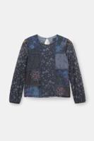 T-shirt met bloemenpatch - BLUE - 5/6