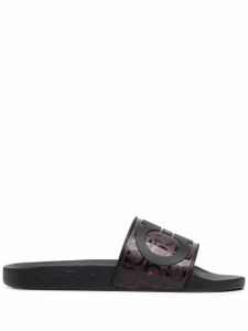 Ferragamo claquettes Groove à logo embossé - Noir