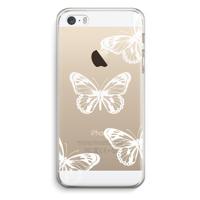 White butterfly: iPhone 5 / 5S / SE Transparant Hoesje - thumbnail