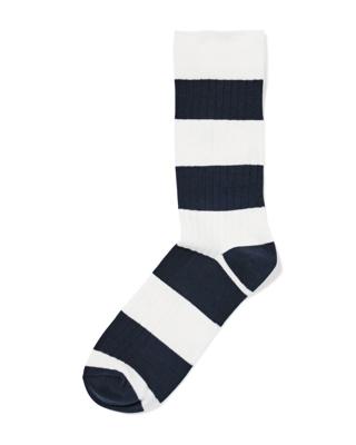 HEMA Herensokken Rib Strepen Donkerblauw (donkerblauw)