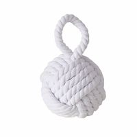 Deurstopper knoop - 1.2 kilo - wit - jute - 23 x 15 cm