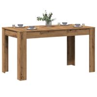 Eettafel 140x74,5x76 cm bewerkt hout artisanaal eikenkleurig