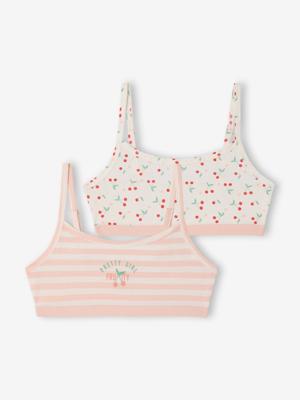 Set van 2 beha's van biologisch katoen rozen