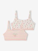 Set van 2 beha's van biologisch katoen rozen