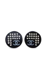 CHANEL Pre-Owned boucles d'oreilles à strass (2005) - Noir - thumbnail