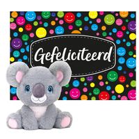 Keel toys - Cadeaukaart Gefeliciteerd met knuffeldier koala 25 cm - Knuffeldier - thumbnail