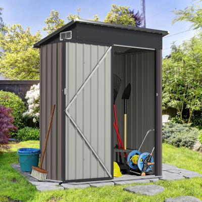Tuinhuis Metaal 150 x 90,5 x 185 cm | 1,5 m³ Gereedschapsruimte met Zadeldak Lichtgrijs