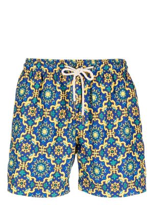 PENINSULA SWIMWEAR short de bain à imprimé graphique - Bleu